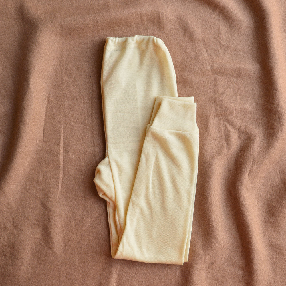 Child's Long Johns / PJ Bottoms - 100% Organic Merino Wool - Natural (1-12y)