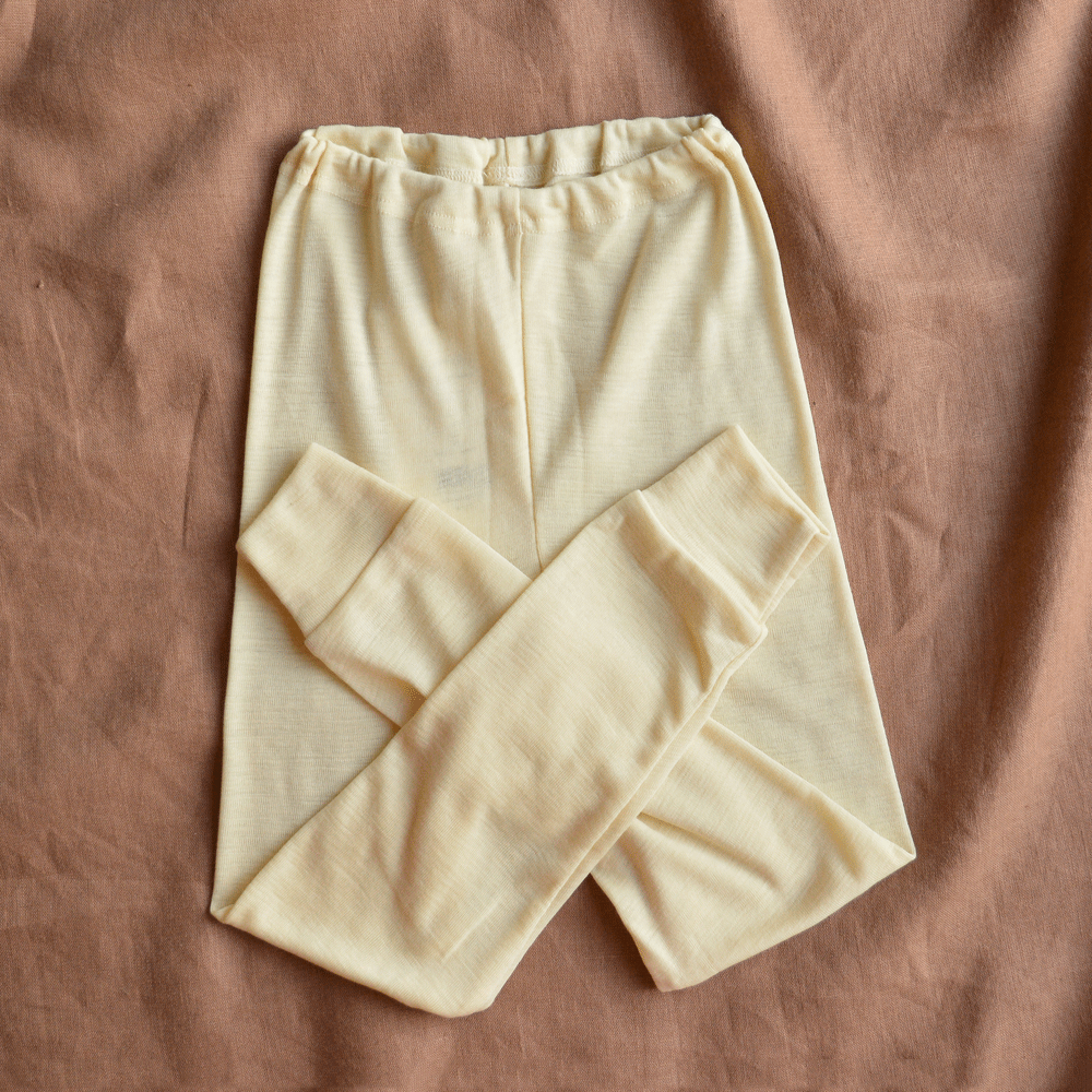 Child's Long Johns / PJ Bottoms - 100% Organic Merino Wool - Natural (1-12y)