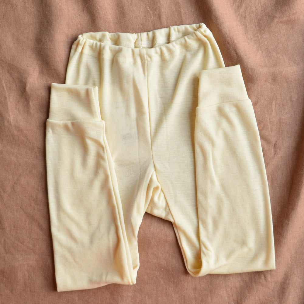 Child's Long Johns / PJ Bottoms - 100% Organic Merino Wool - Natural (1-12y)