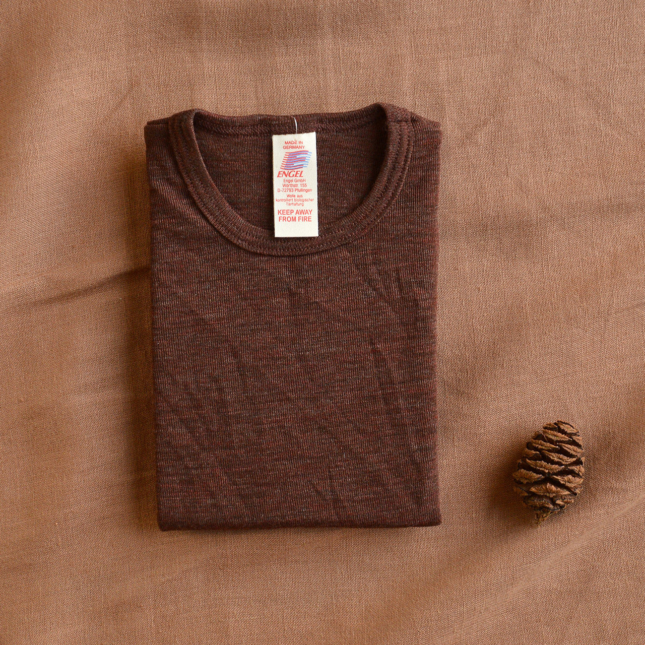 Child's Long Sleeve Top - 100% Organic Merino - Cinnamon (1-12y) *Limited Edition