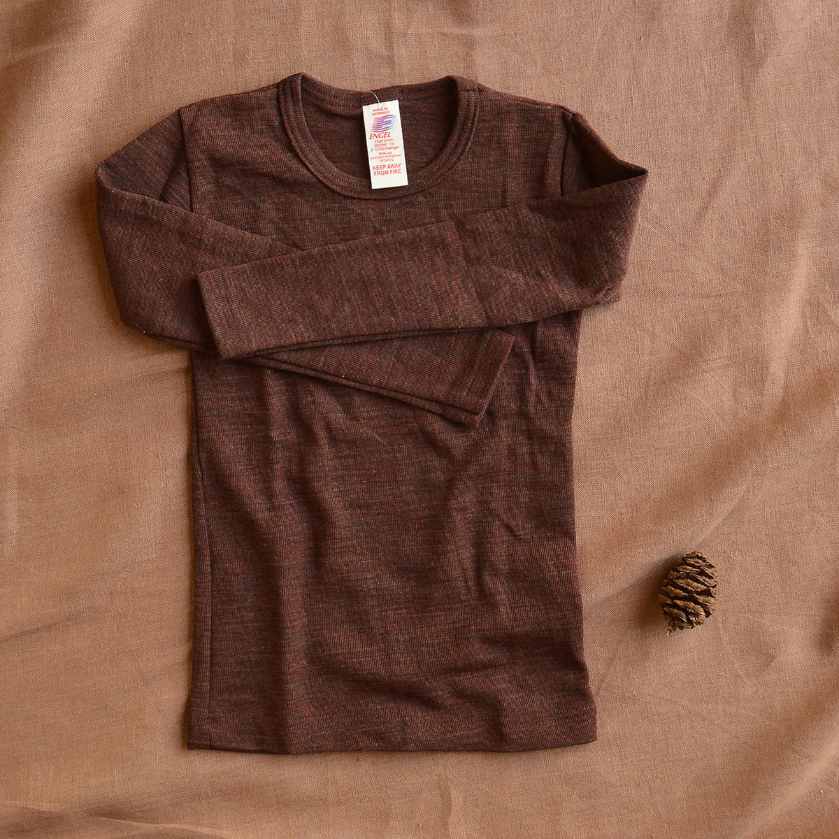 Child's Long Sleeve Top - 100% Organic Merino - Cinnamon (1-12y) *Limited Edition