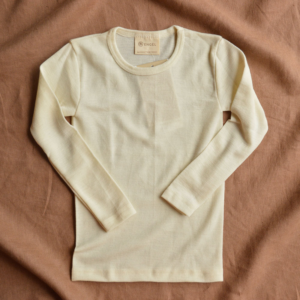 Child's Thermal / PJ Top - 100% Organic Merino Wool - Natural (1-12y)