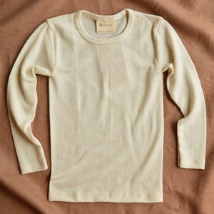 Child's Thermal / PJ Top - 100% Merino Wool - Natural (1-12y)