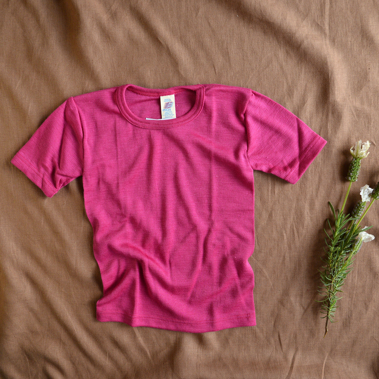 Child's Merino/Silk T-Shirt - Raspberry (9-12y) *Last ones