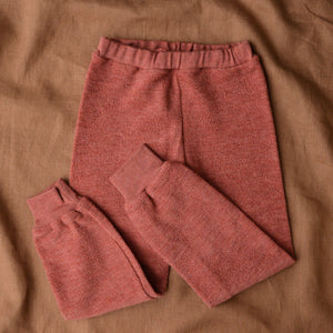 Child's Track Pants - 100% Organic French Terry Merino - Rusty Rose (3-10y) *Limited Edition