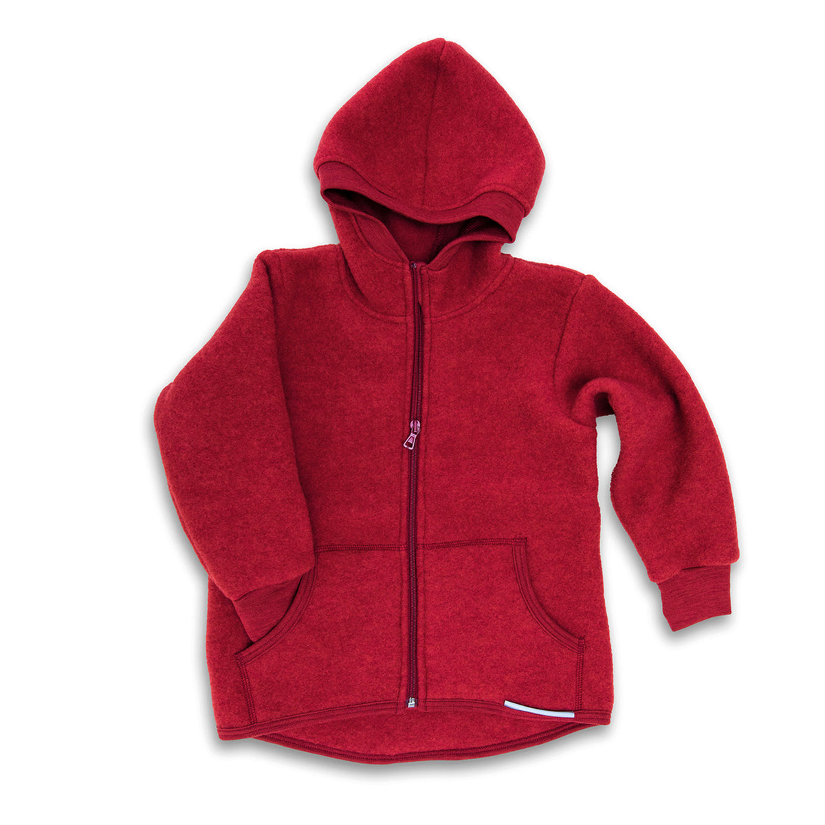 Hooded Jacket - Organic Wool Fleece with Zip (big kids 9-12y+)
