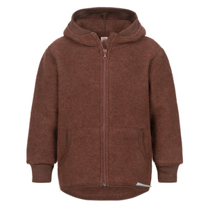 Hooded Jacket in Organic Wool Fleece with Zip (big kids 9-12y+)