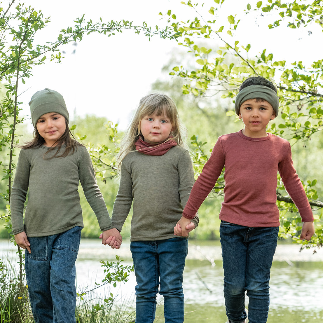 Child's Long Sleeve Top - Organic Merino/Silk (1-14y)