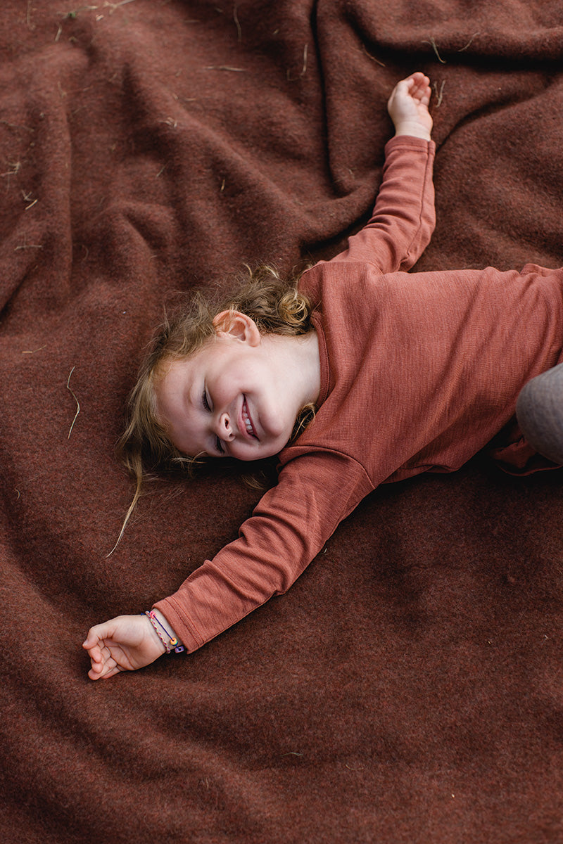 Organic Merino Wool Fleece Blanket - Sand (180x150cm)