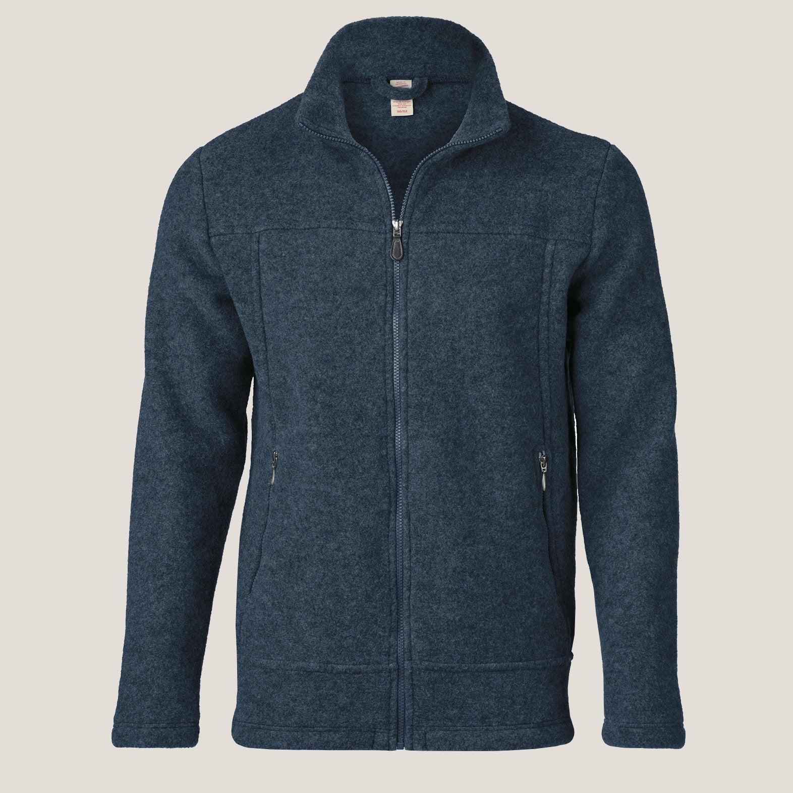 Men's Zip Jacket - 100% Organic Wool Fleece - Atlantic (S-XL) *Pre-order