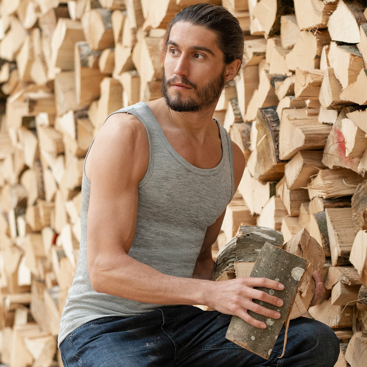 Men's Organic Wool/Silk Sleeveless Vest