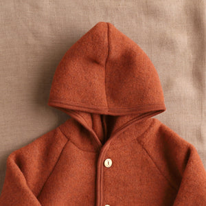 Hooded Baby Overall - 100% Organic Wool Fleece (0-24m)