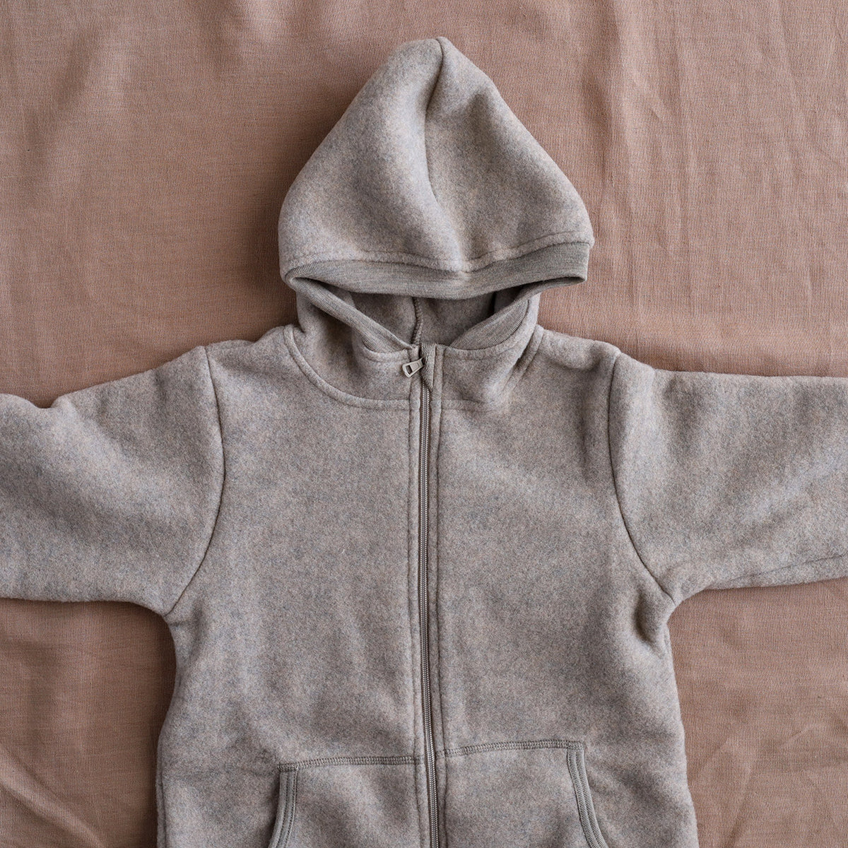 Hooded Jacket - Organic Wool Fleece with Zip (big kids 9-12y)