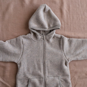 Hooded Jacket - Organic Wool Fleece with Zip (big kids 9-12y)