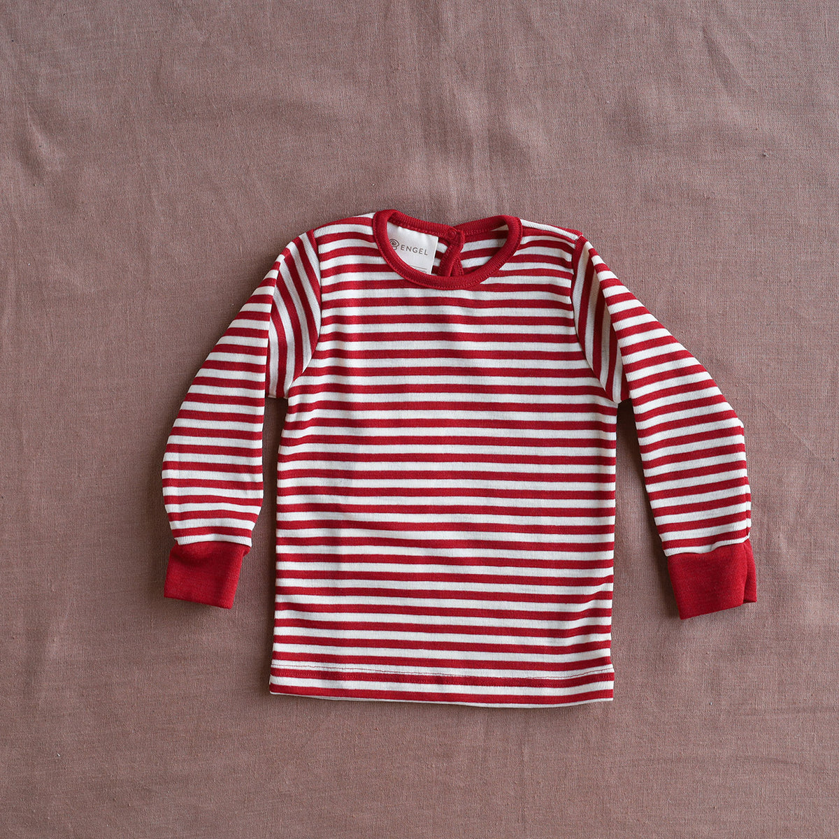 Baby Long Sleeve Top - 100% Organic Merino - Stripes (0-3y)