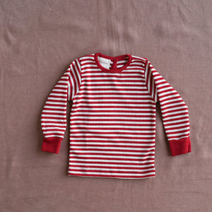 Baby Long Sleeve Top - 100% Organic Merino - Stripes (0-3y)