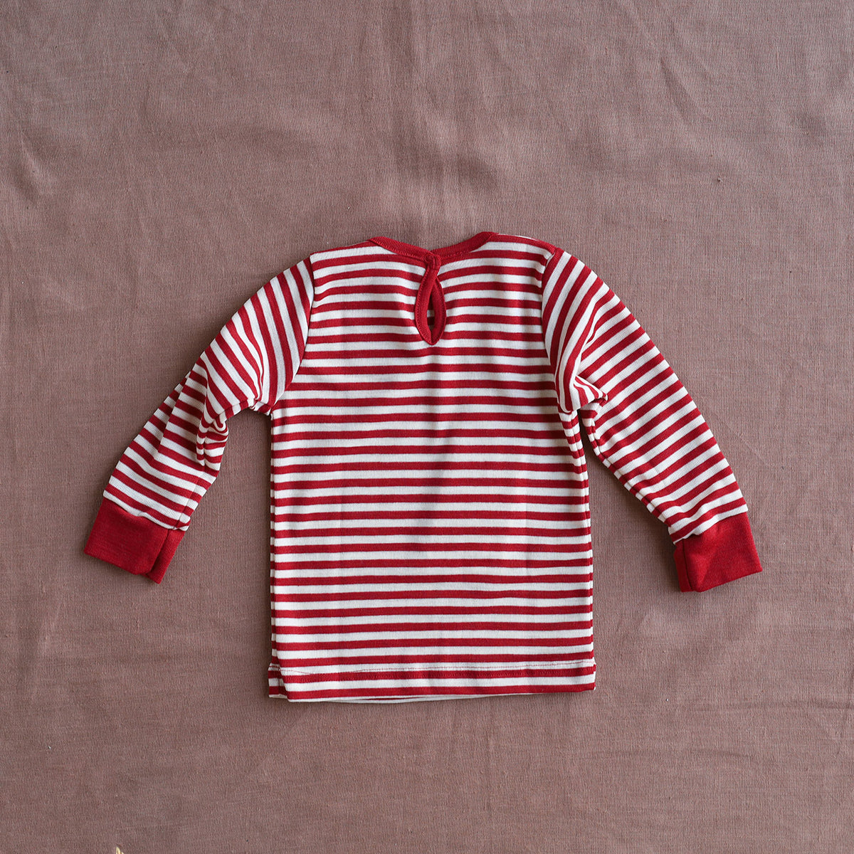 Baby Long Sleeve Top - 100% Organic Merino - Stripes (0-3y)