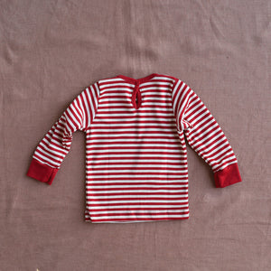 Baby Long Sleeve Top - 100% Organic Merino - Stripes (0-3y)