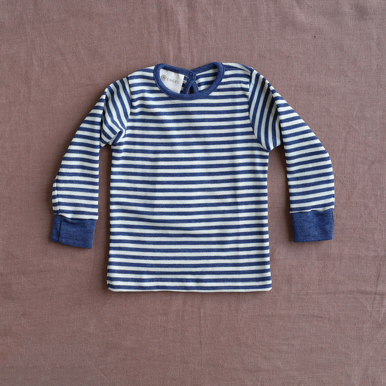 Baby Long Sleeve Top - 100% Organic Merino - Stripes (0-3y)