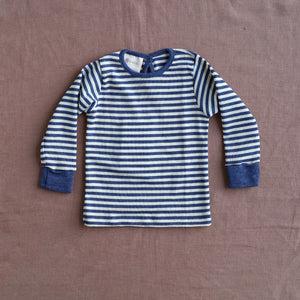 Baby Long Sleeve Top - 100% Organic Merino - Stripes (0-3y)