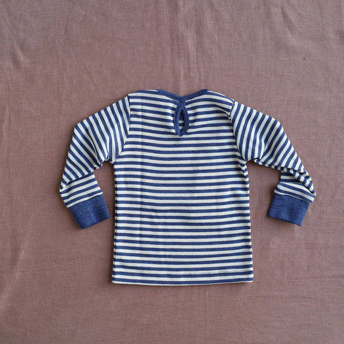 Baby Long Sleeve Top - 100% Organic Merino - Stripes (0-3y)