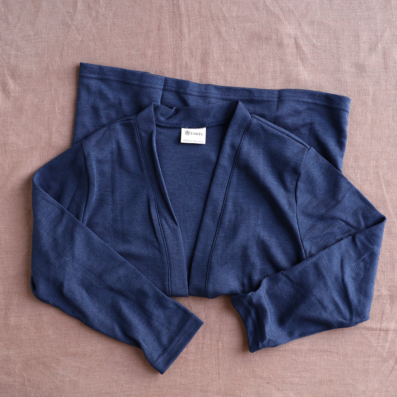 Womens Open Cut Cardigan - Organic Merino/Silk - French Navy