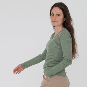 Women's 100% Organic Merino Wool Long Sleeve Top
