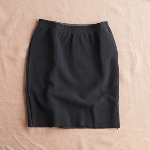 Women's Boiled Wool Skirt - Organic Merino - Black (XS-L)