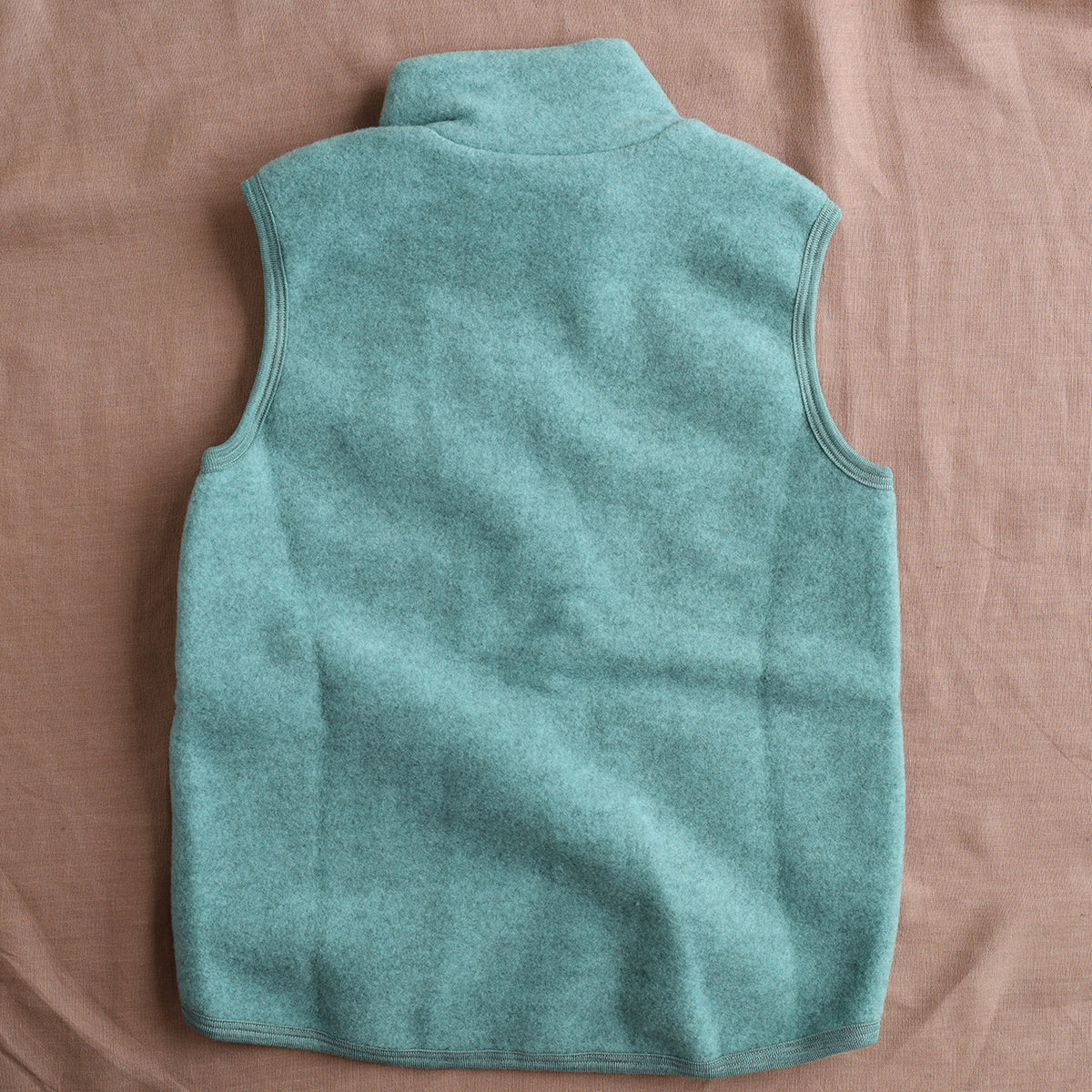 Women's Zip Vest - 100% Organic Wool Fleece - Jade