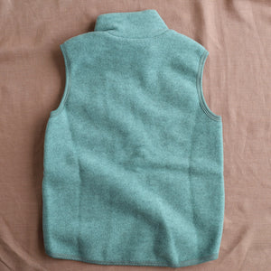 Women's Zip Vest - 100% Organic Wool Fleece - Jade