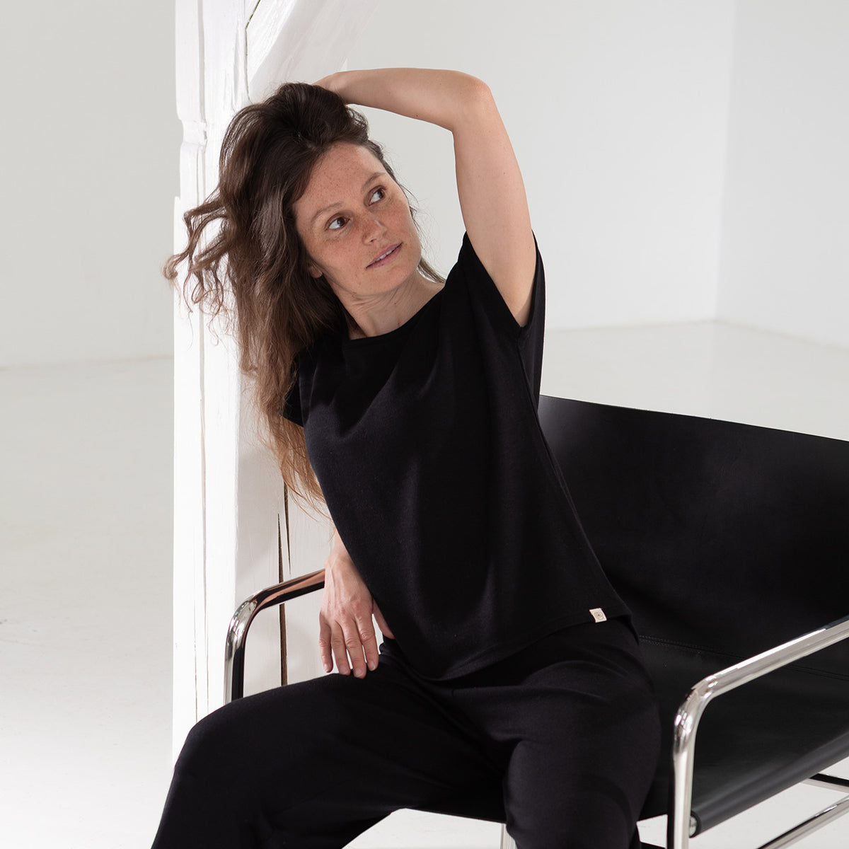 Women's Drop Shoulder Top - Organic Merino/Silk