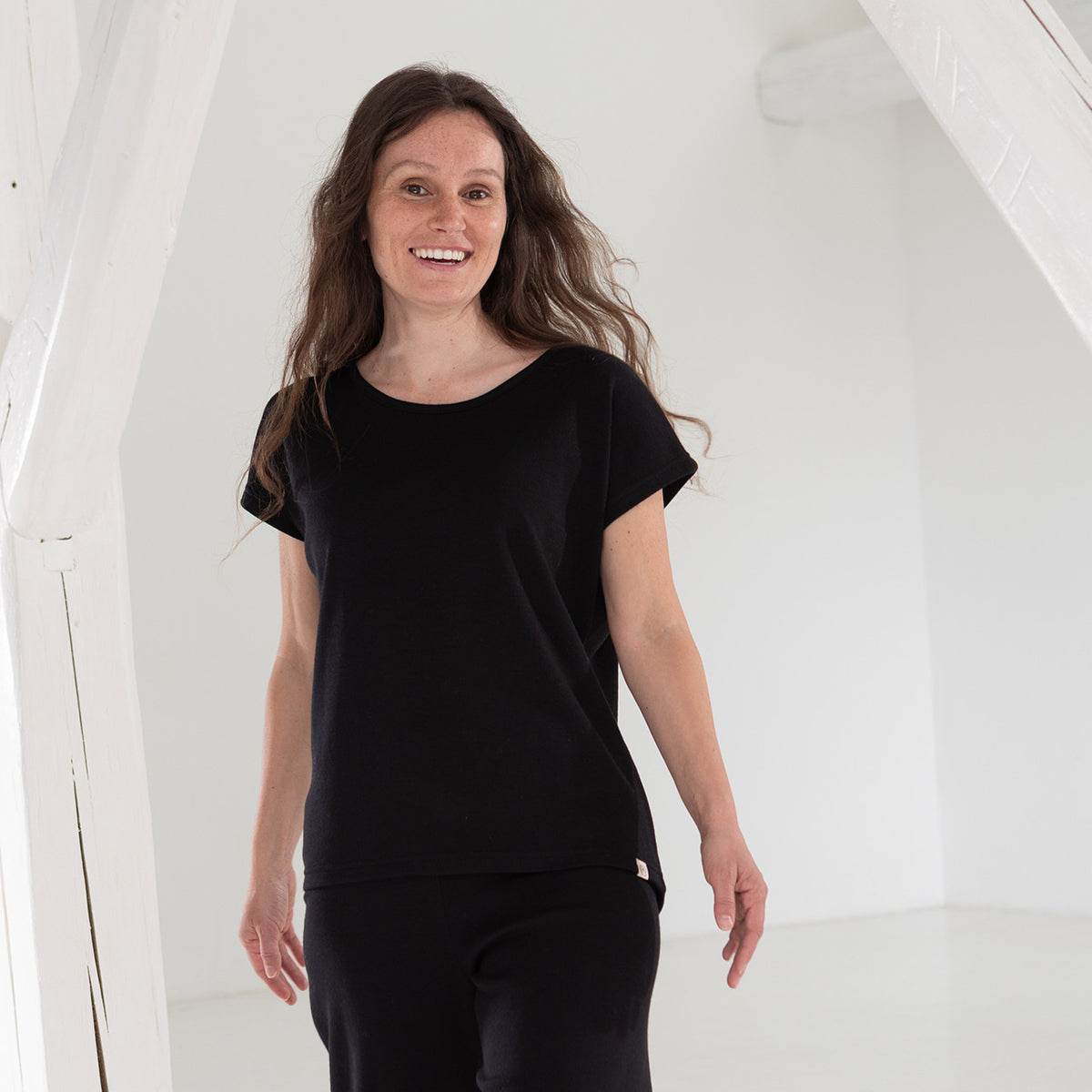 Women's Drop Shoulder Top - Organic Merino/Silk