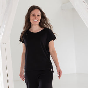 Women's Drop Shoulder Top - Organic Merino/Silk
