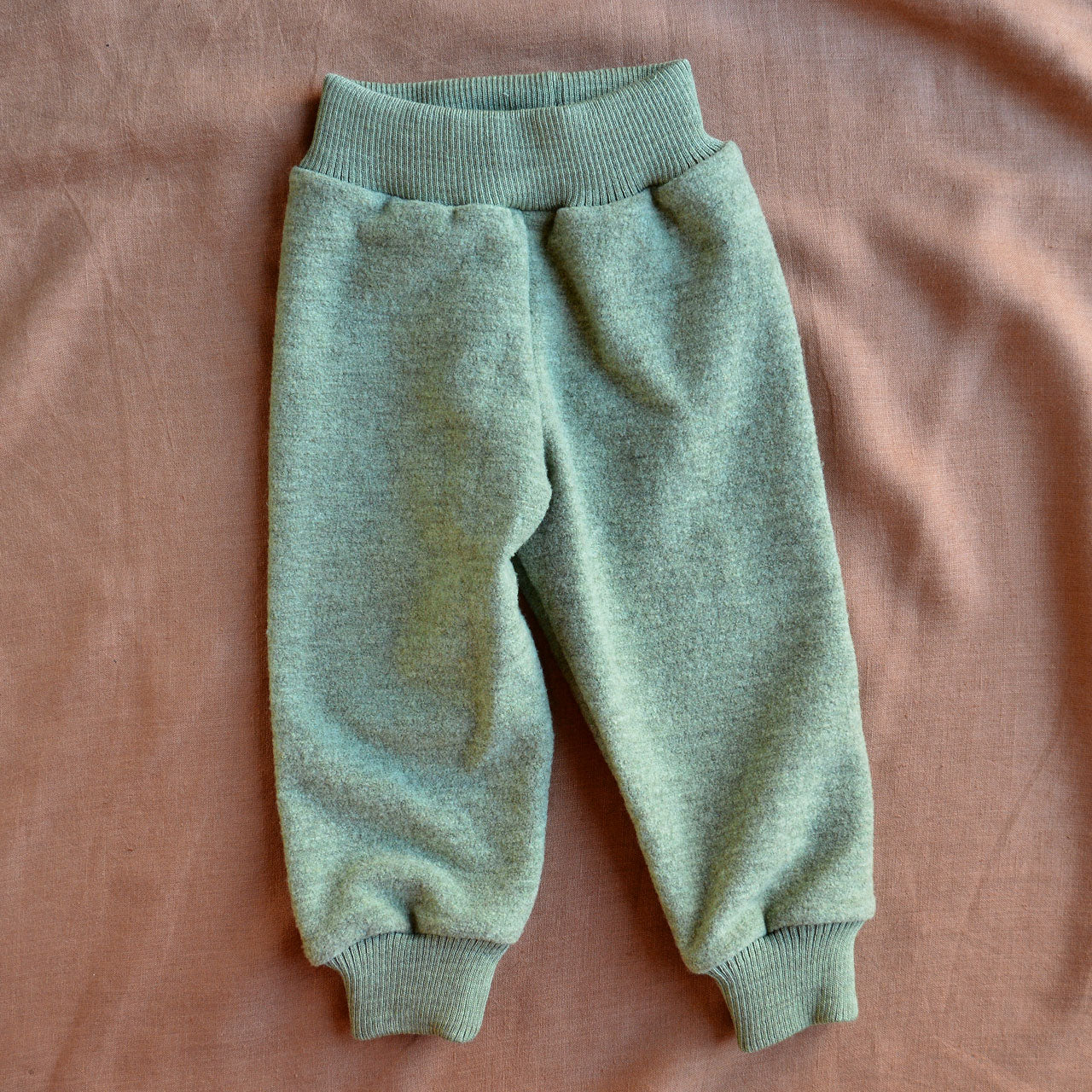 Boiled Wool Pants - 100% Organic Merino - Sage Melange (1-6y+) *Retired Colour