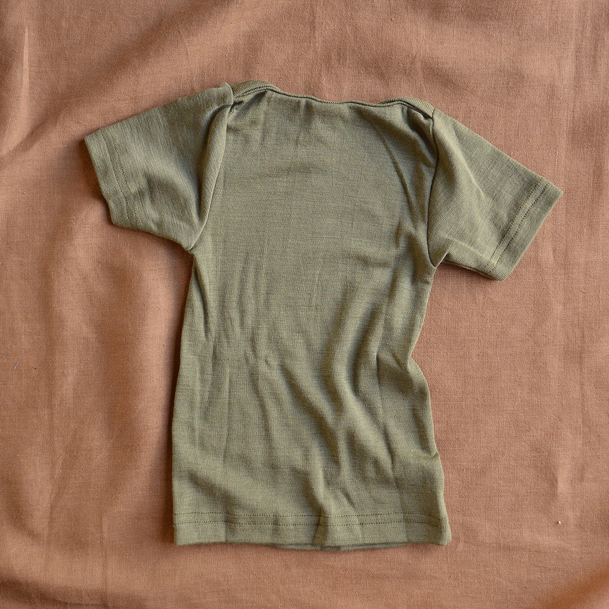 Baby T-shirt - Organic Merino/Silk - Olive (0-24m) *Limited Edition