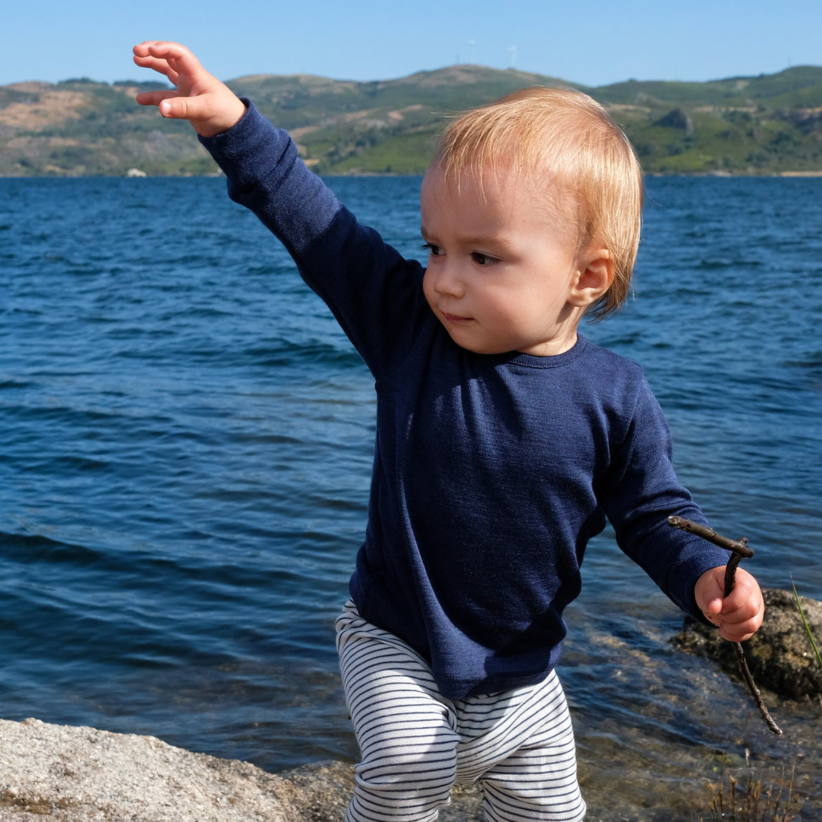 Child's Long Sleeve Top - Organic Merino/Silk (1-14y)