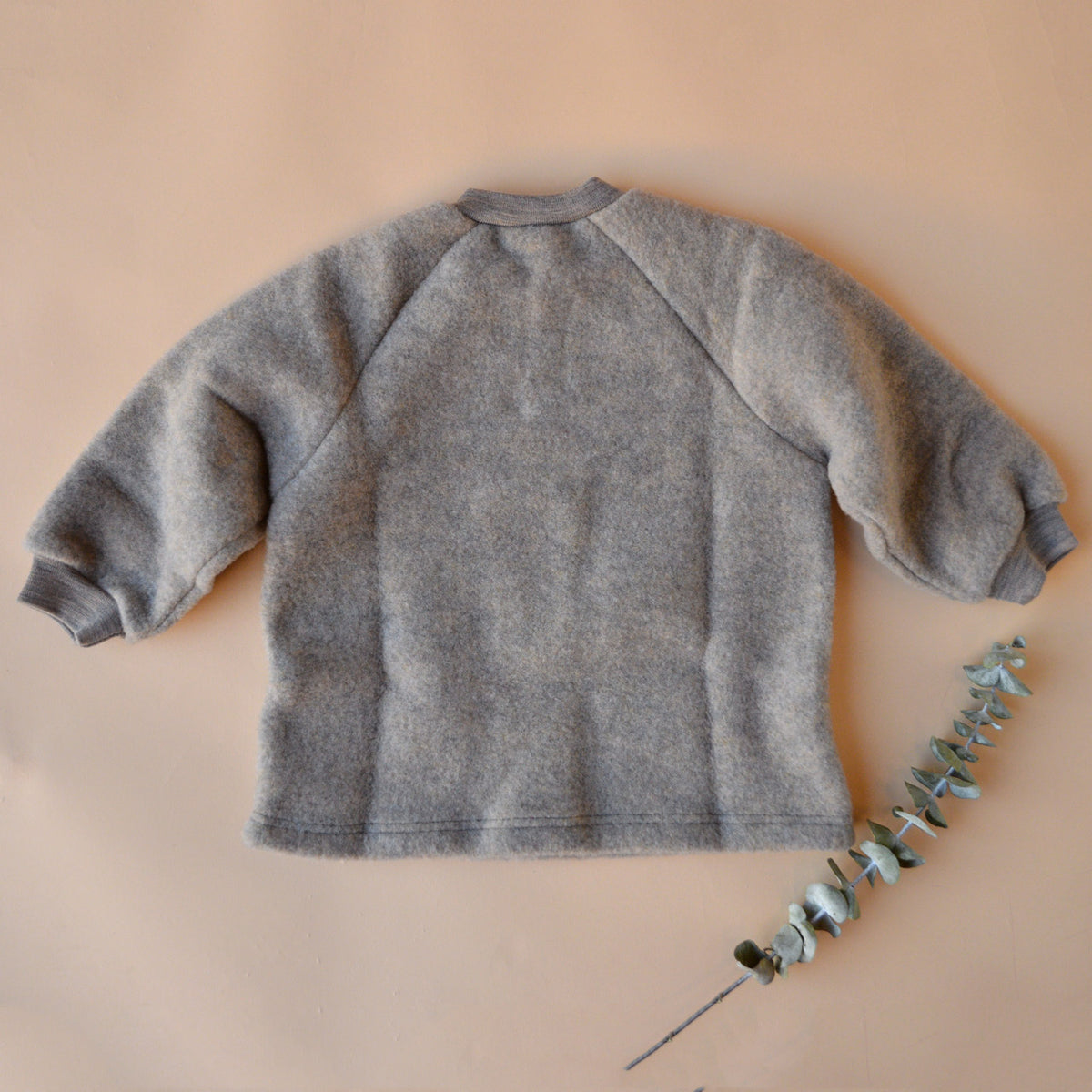Baby Raglan Jumper - 100% Organic Wool Fleece - Walnut (3m-6y)