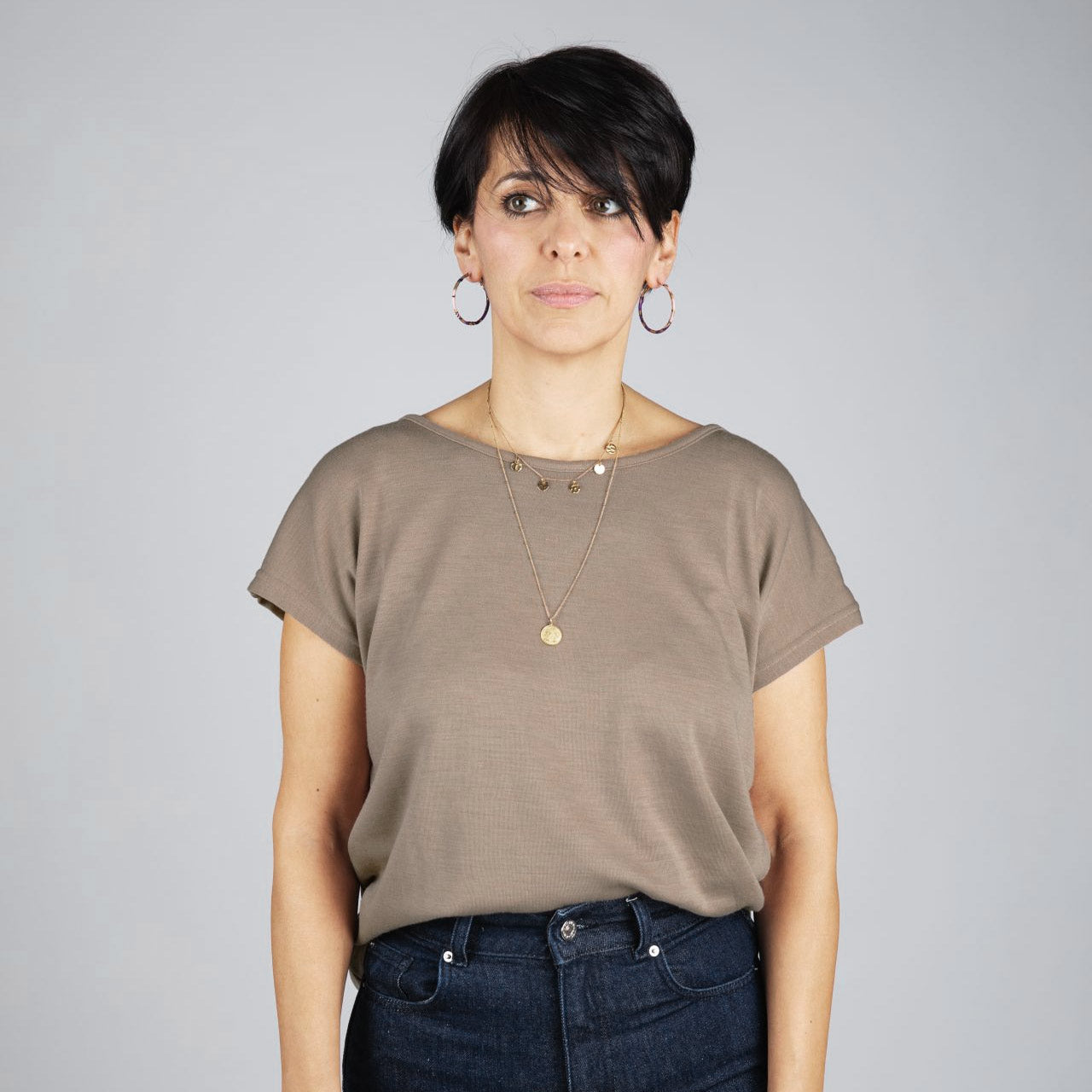 Women's Drop Shoulder Top - Organic Merino/Silk (XS-L)