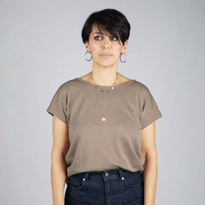Women's Drop Shoulder Top - Organic Merino/Silk (XS-L)
