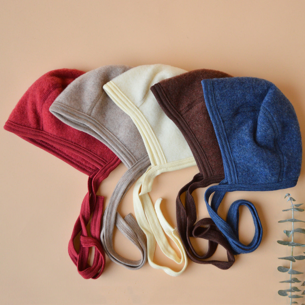 Baby Bonnet - 100% Organic Wool Fleece (0-9m)