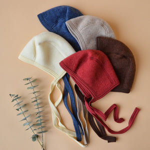 Baby Bonnet - 100% Organic Wool Fleece (0-9m)