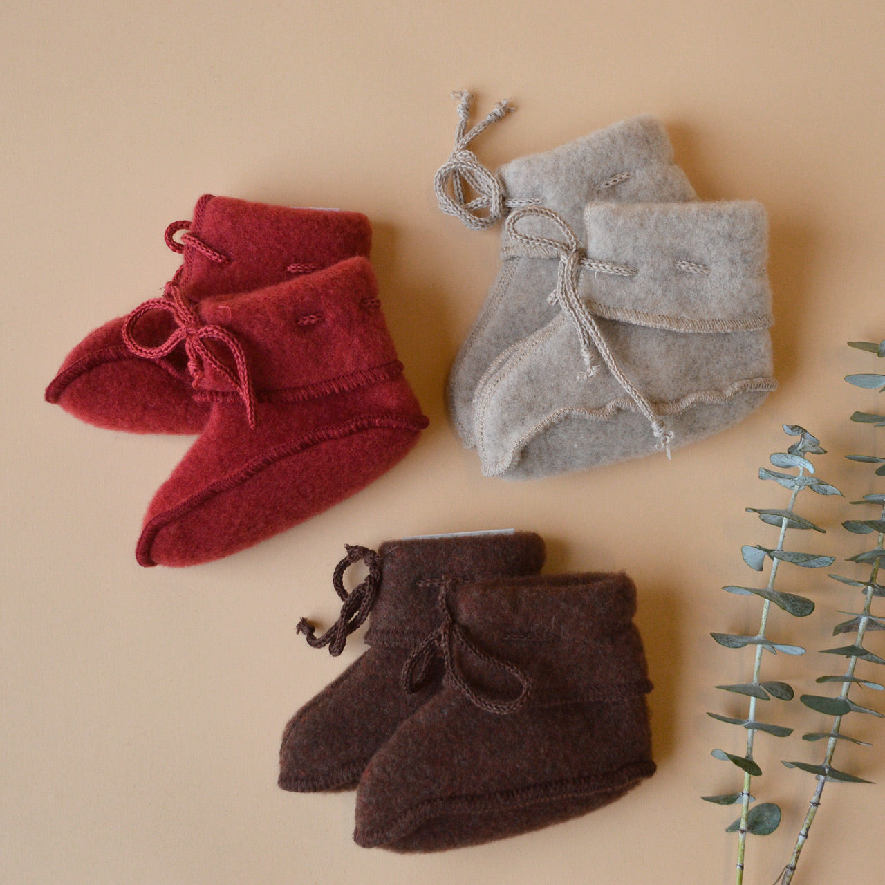 Baby Booties - 100% Organic Wool Fleece (0-12m) *Returning Soon