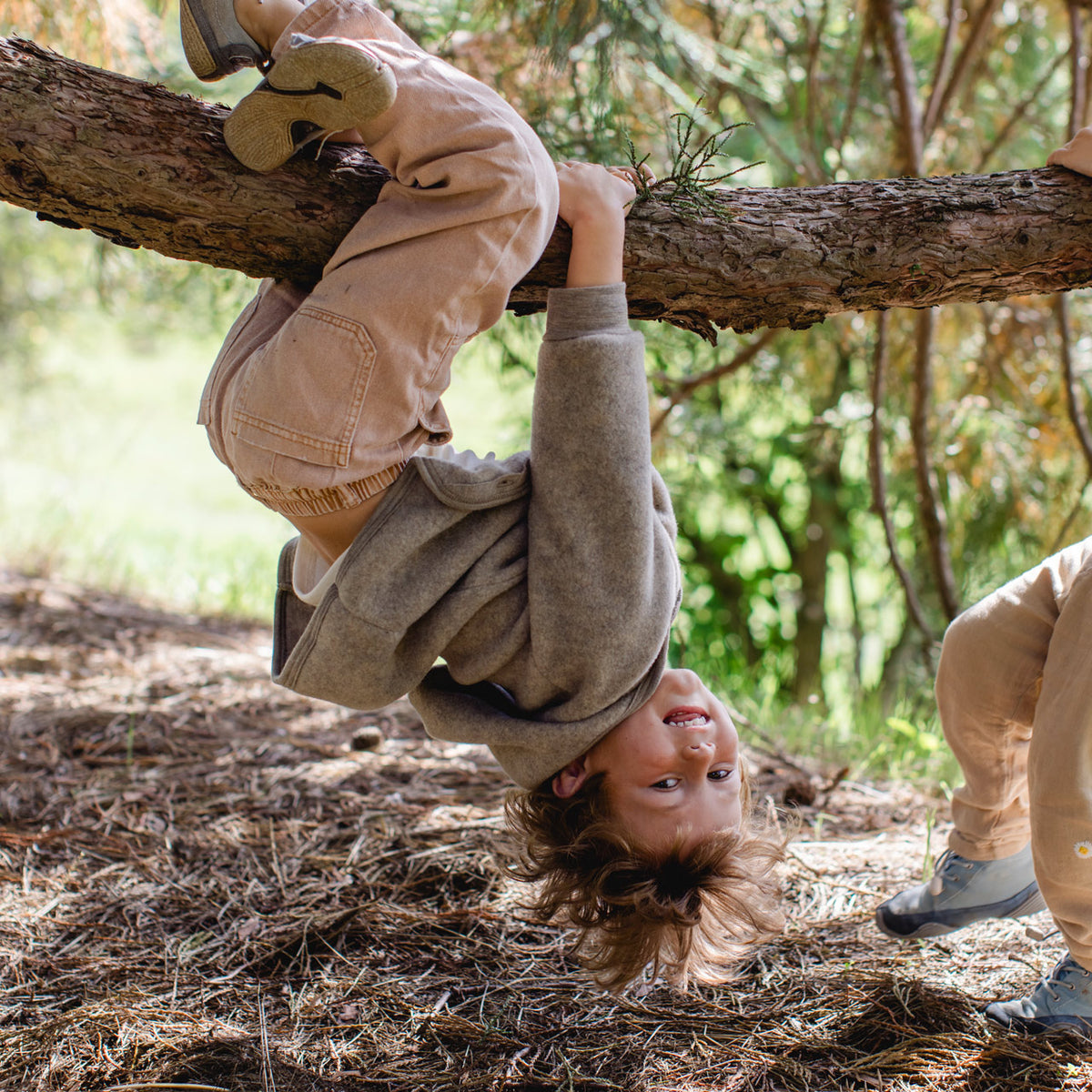 Hooded Jacket  with Buttons - 100% Organic Wool Fleece (0-6y)