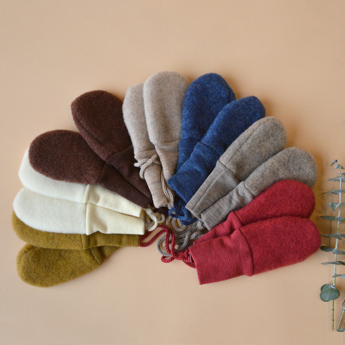 Baby Mittens - 100% Organic Wool Fleece (0-18m)