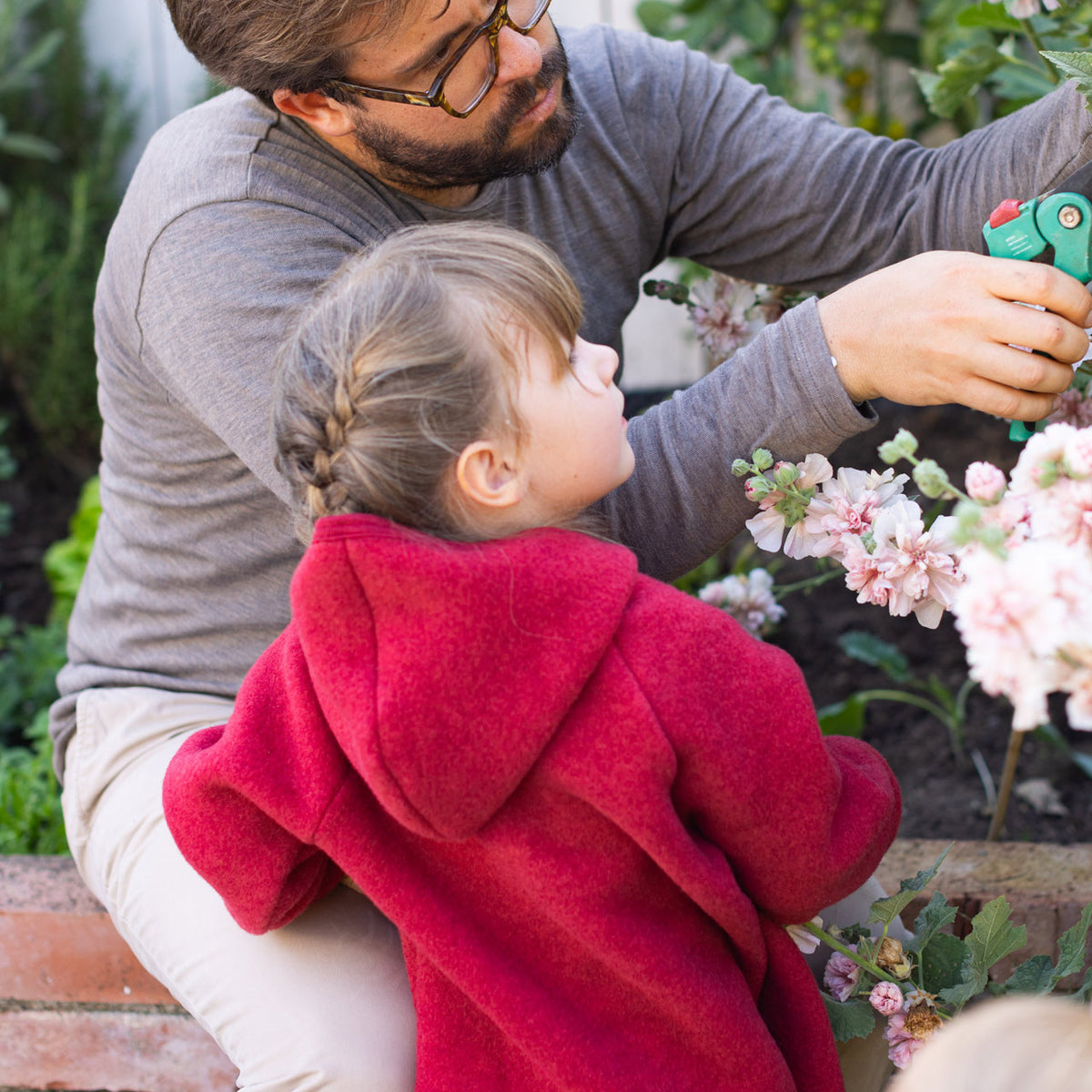 Hooded Baby Overall - 100% Organic Wool Fleece - Jasper (0-24m)