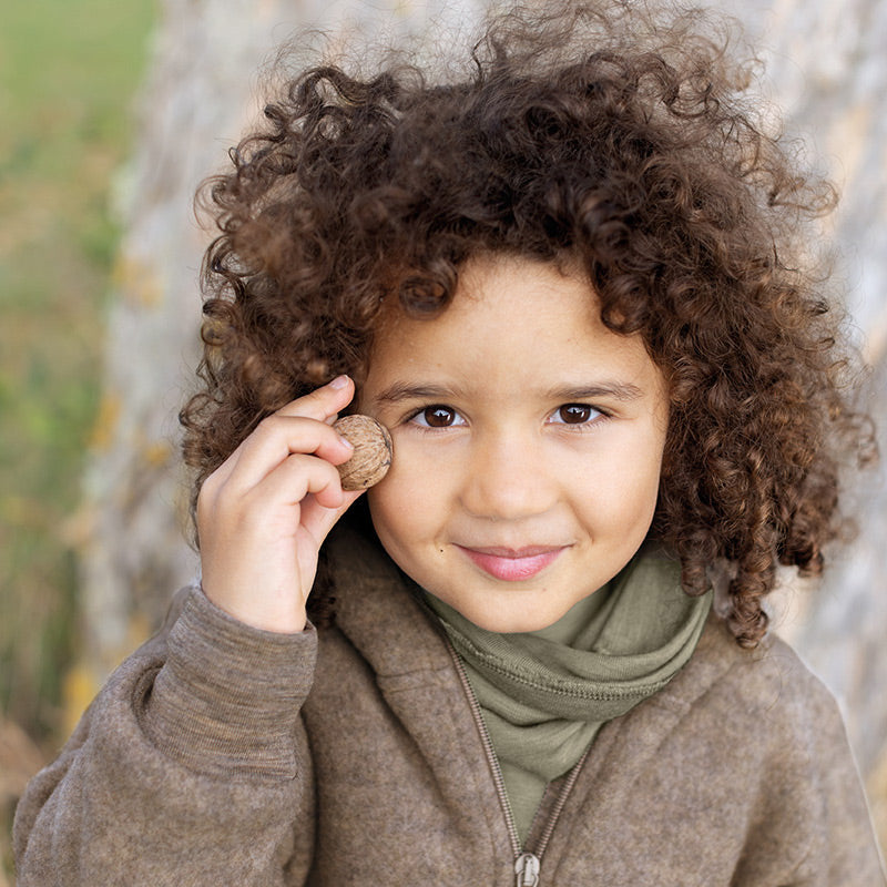 Hooded Jacket - Organic Wool Fleece with Zip (big kids 9-12y+)