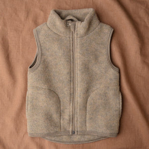 Kids Zip Vest - 100% Organic Wool Fleece (3-8y)