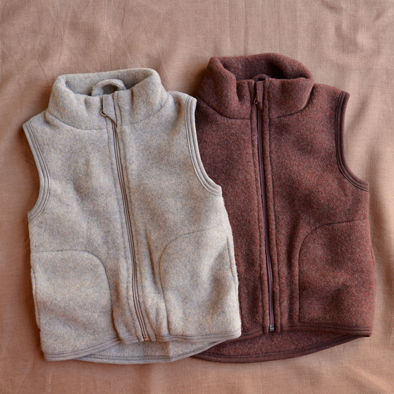 Kids Zip Vest - 100% Organic Wool Fleece (3-10y)
