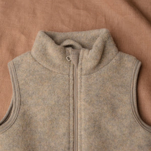 Kids Zip Vest - 100% Organic Wool Fleece (3-8y)