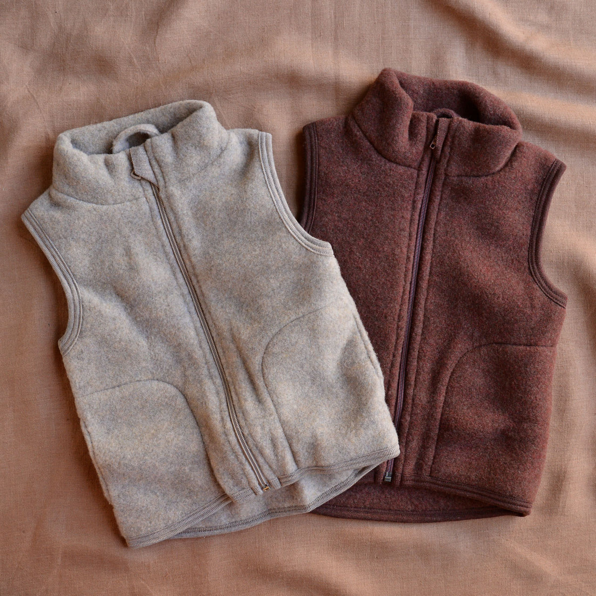 Kids Zip Vest - 100% Organic Wool Fleece (3-10y)